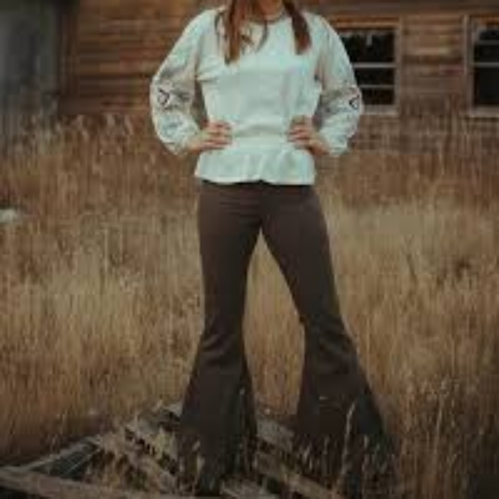 Brown colored bell bottoms size 16